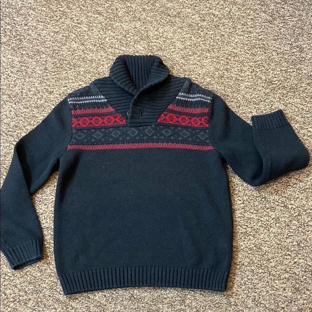Retrofit Black and Red Turtleneck Sweater Warm Knit Design Size L 7 Kids
